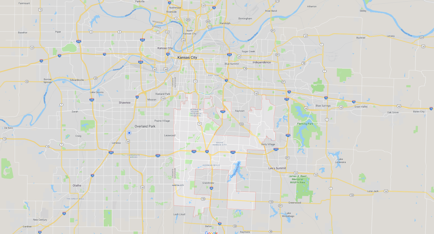 map of south kansas city